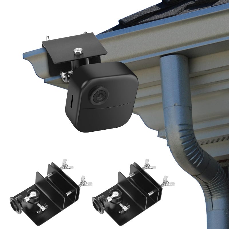ALERTCAM Gutter Mount for Blink Outdoor 4 (4th Gen)/(3rd Gen) & Blink XT / XT2 Camera, Adjustable Weatherproof Aluminum Alloy Mount Bracket for Home Security System (2 Pack, Black) - Image 1